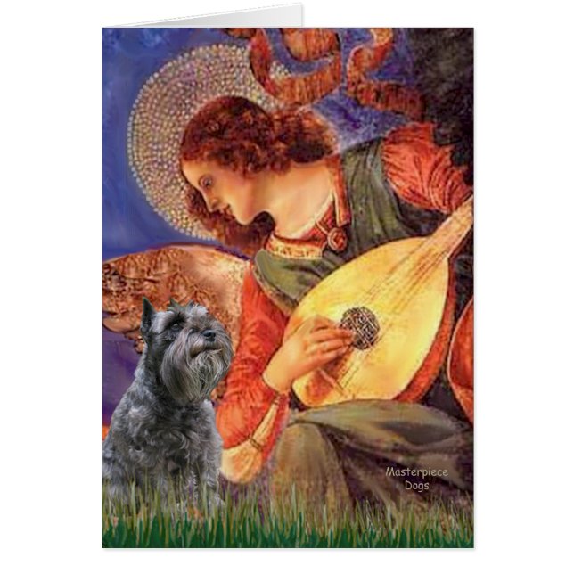Schnauzer 12 - Mandolin Angel Hälsningskort (Framsidan)