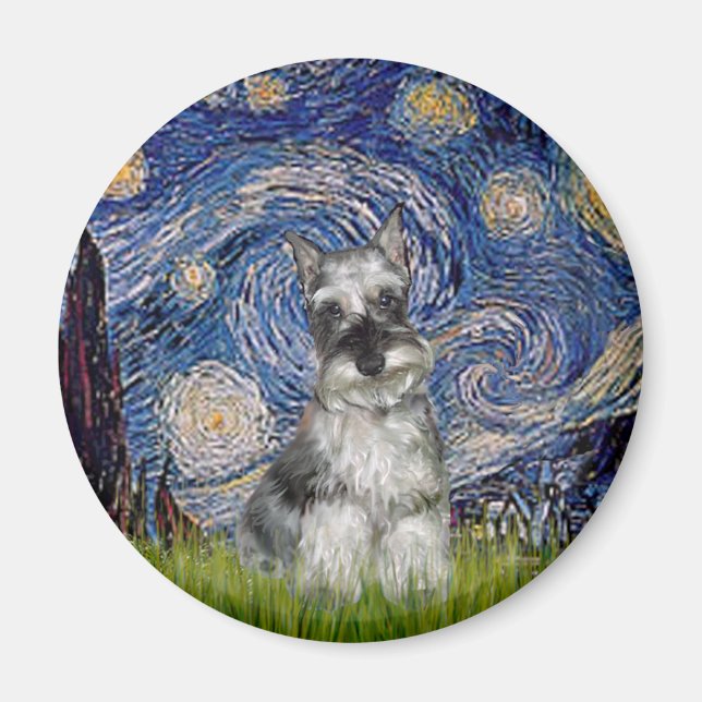 Schnauzer 1 - Stjärnkväll Magnet (Framsidan)