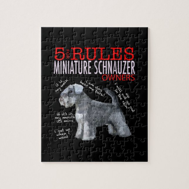 Schnauzer |5 Regler till Miniature Schnauzer Owner Pussel (Vertikal)