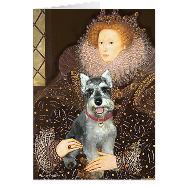 Schnauzer 8cr - Queen Hälsningskort (Framsidan)