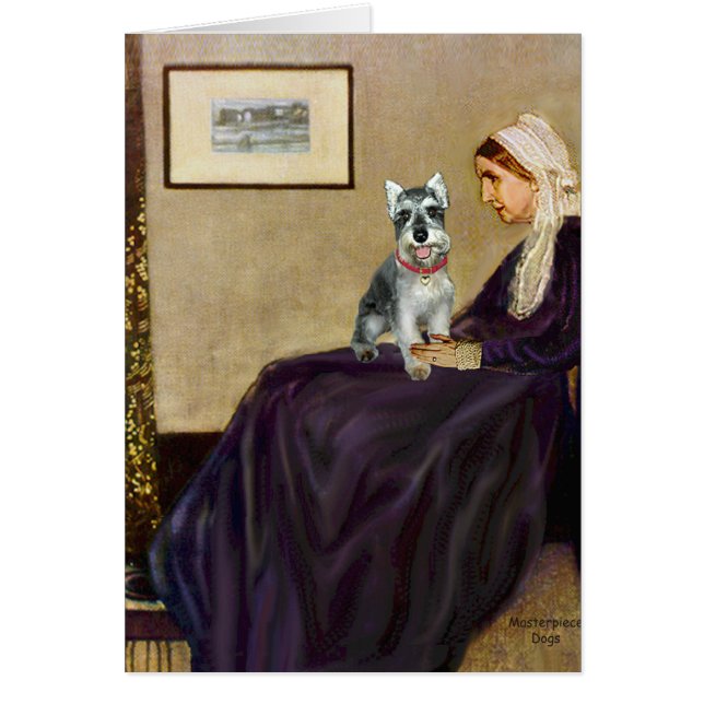 Schnauzer 8cr - Whistlers mamma Hälsningskort (Framsidan)