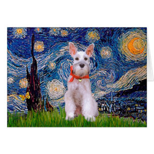 Schnauzer 9 - Starry Night Hälsningskort