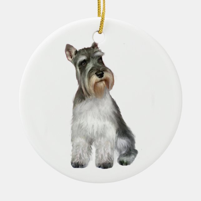 Schnauzer (A 11) Julgransprydnad Keramik (Framsidan)