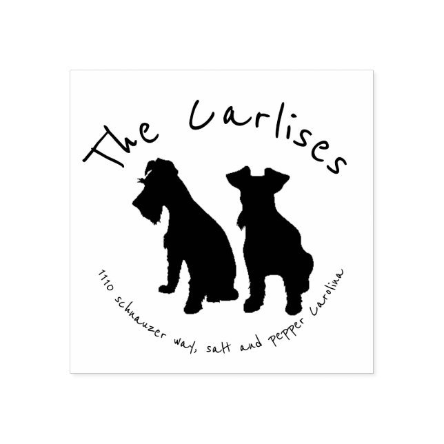 schnauzer adress frimärke stämpel (Tryck)