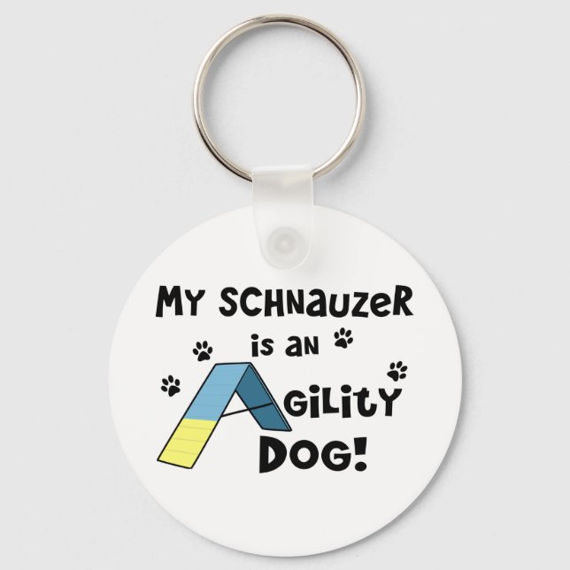 Schnauzer Agilitet Hund Nyckelring (Framsida)