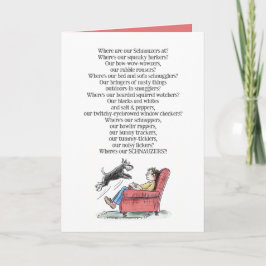 Schnauzer Älskare Funny Dikt-hälsningskort Kort
