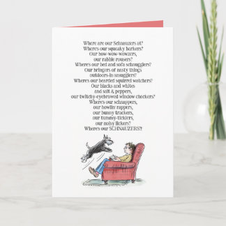Schnauzer Älskare Funny Dikt-hälsningskort Kort