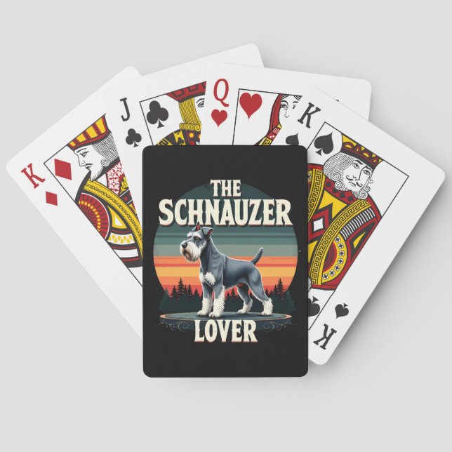 Schnauzer Älskare - Retro Hund design Casinokort (Baksidan)