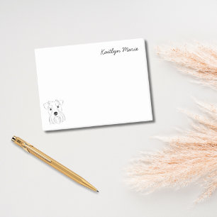 Schnauzer Älskare Simple Black & White Personlig Post-it Block