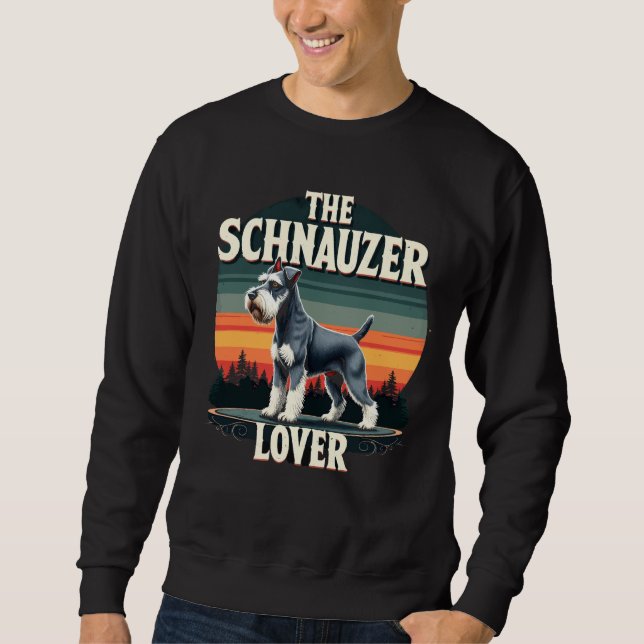 Schnauzer-älskaren - Retro Hunddesign  Lång Ärmad Tröja (Framsida)