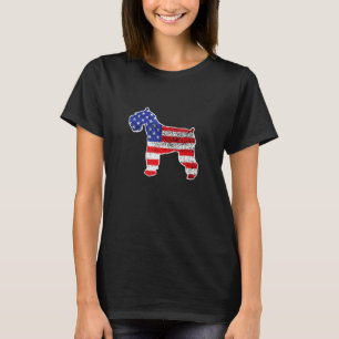 Schnauzer American Flagga Patriotic Schnauzer Hund T Shirt