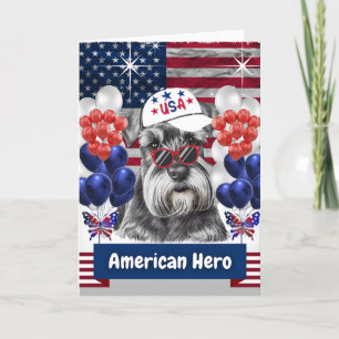 Schnauzer amerikansk hjälte gratulationskort kort