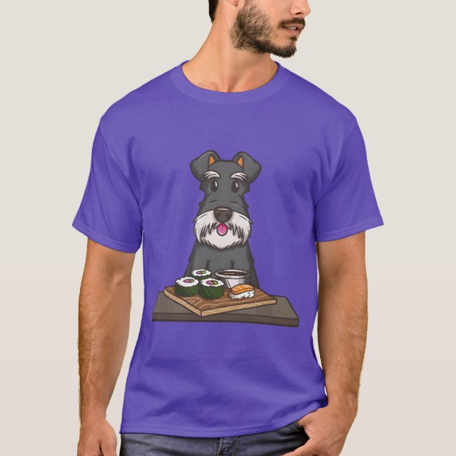 Schnauzer And Sushi Japanese Food And Dog Lovers f T Shirt (Framsida)
