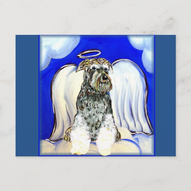 SCHNAUZER ÄNGEL VYKORT (Framsida)