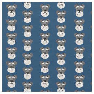 Schnauzer ansikte hund navy blue tyg