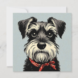 Schnauzer-anteckningskort Tack Kort