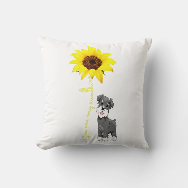 Schnauzer är min solros Schnauzer Mamma Kudde (Framsida)