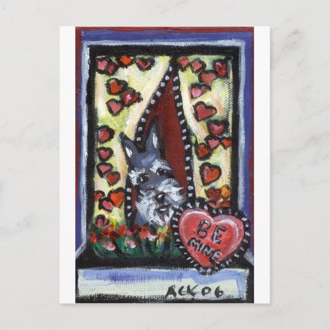 Schnauzer är mitt hjärta på Alla hjärtans hjärta Helg Vykort (Framsida)