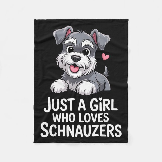 Schnauzer Art For Women Girls Kids Mini Schnauzer  Fleecefilt (Framsidan)