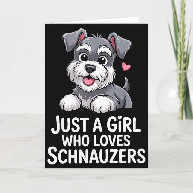 Schnauzer Art For Women Girls Kids Mini Schnauzer  Kort (Framsida)