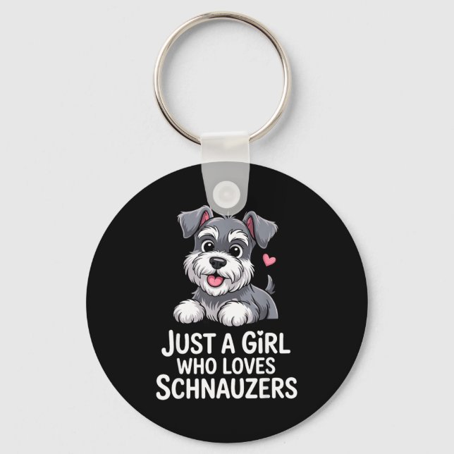 Schnauzer Art For Women Girls Kids Mini Schnauzer  Nyckelring (Framsida)