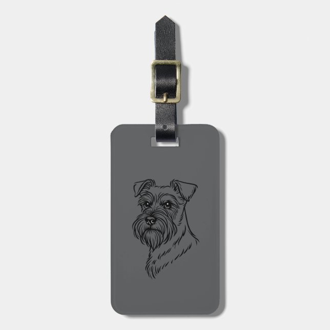 Schnauzer - Bagageetikett Bagagebricka (Vertikal Framsida)