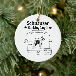 Schnauzer Barking Logic Coola Hund Djurälskare Sar Julgransprydnad Keramik