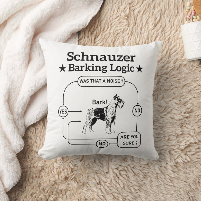 Schnauzer Barking Logic Coola Hund Djurälskare Sar Kudde (Filt)