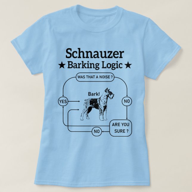 Schnauzer Barking Logic Coola Hund Djurälskare Sar T Shirt (Design framsida)