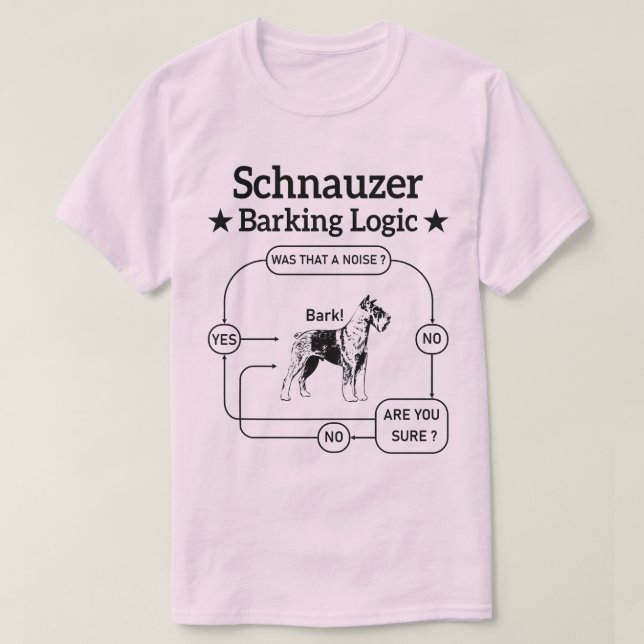 Schnauzer Barking Logic Coola Hund Djurälskare Sar T Shirt (Design framsida)