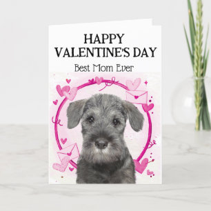 Schnauzer Bästa Mamma Anpassad Alla hjärtans dag Helgkort
