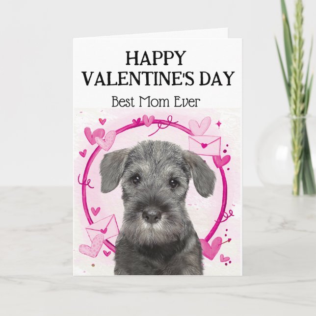 Schnauzer Best Mamma Anpassningsbar Valentines day Helgkort (Framsida)