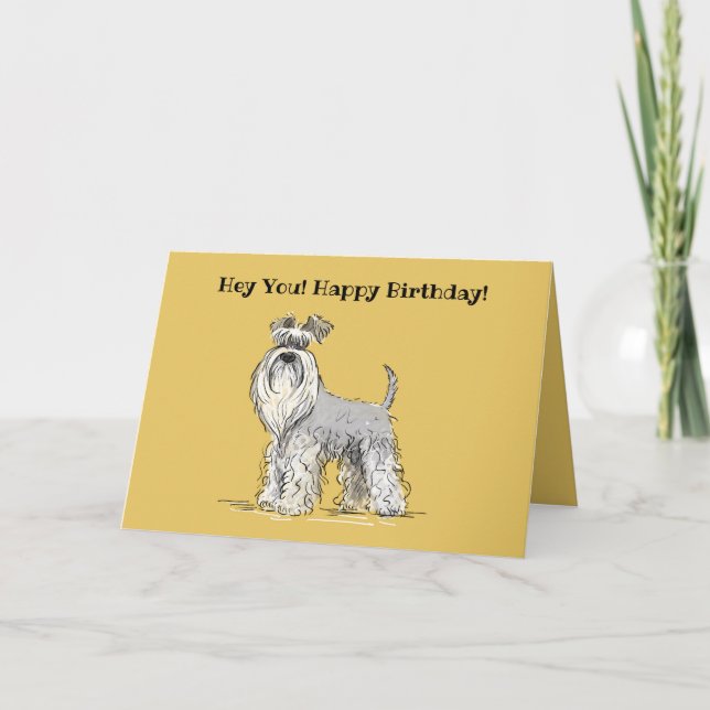 Schnauzer Birthday Card Kort (Framsida)