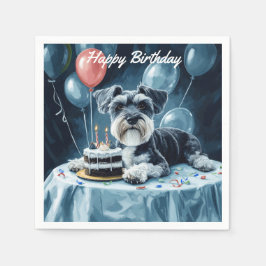 Schnauzer Birthday Pappersservett
