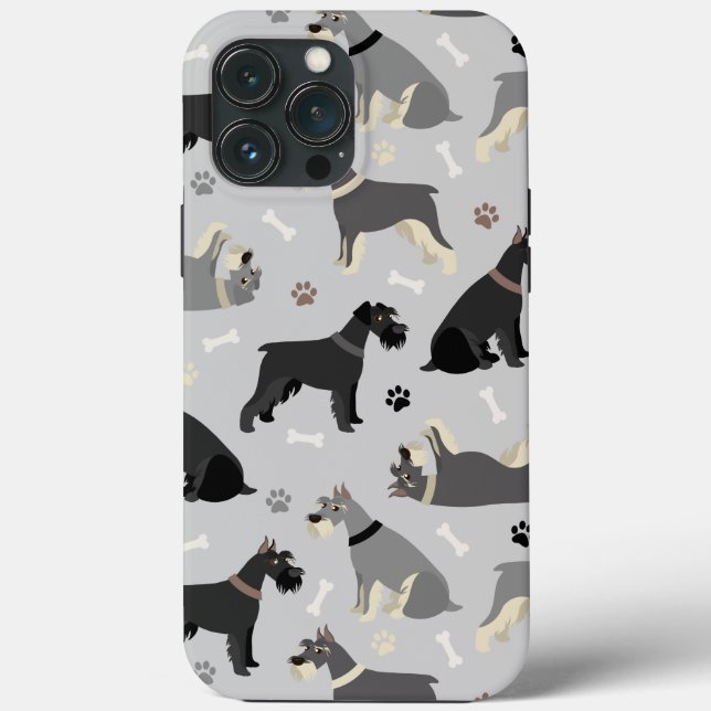 Schnauzer Bones och Tass Fodral-Mate iphone case (Baksida)