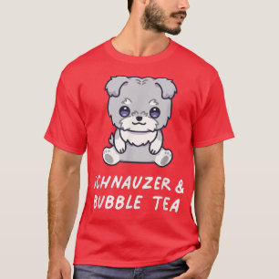 Schnauzer & Bubble Tea Kawaii Cute Anime Hund älsk T Shirt