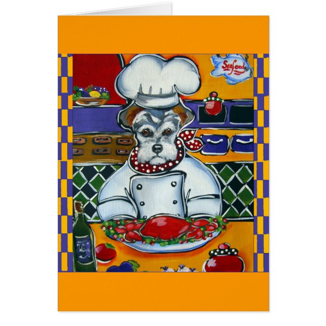Schnauzer Chef Hälsningskort (Framsidan)