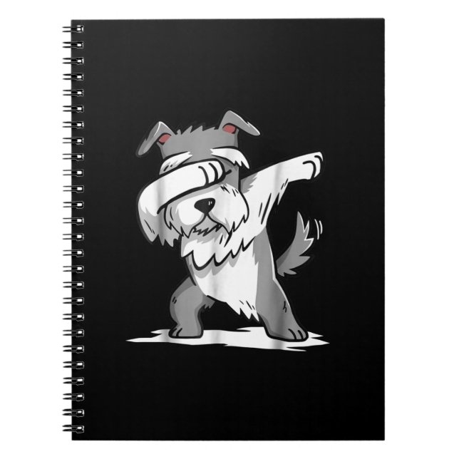 Schnauzer Cute Dabbing Funny Dab Dance Gift Anteckningsbok (Framsidan)