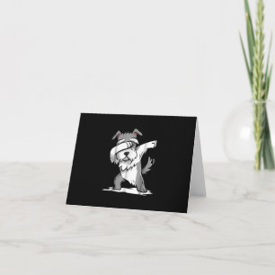 Schnauzer Cute Dabbing Funny Dab Dance Gift Tack Kort