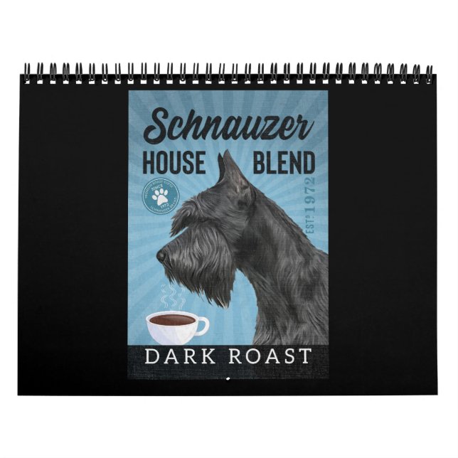 Schnauzer Dog Coffee Kalender (Omslag)