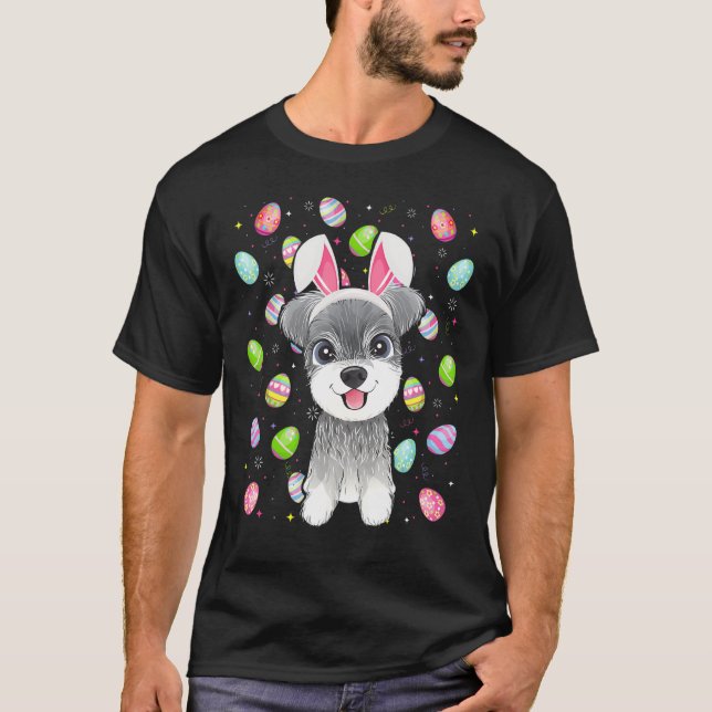 Schnauzer Dog Easter Egg  Funny Schnauzer Easter S T Shirt (Framsida)