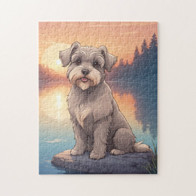 Schnauzer dog pussel (Vertikal)