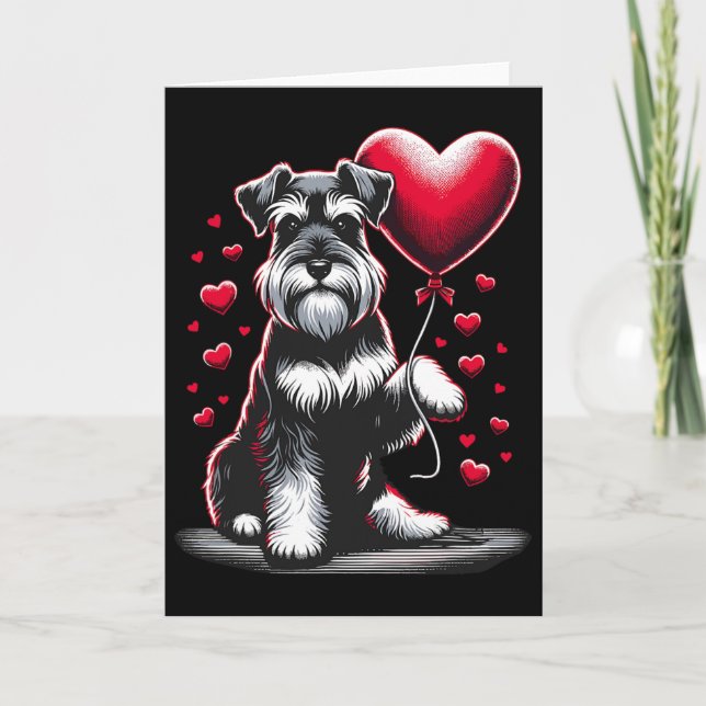 Schnauzer Dog Valentine's Day Dog Owner Valentine  Kort (Framsida)