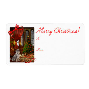 Schnauzer-etiketter för julgåva fraktsedel