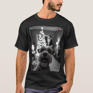 Schnauzer fångar tomten på kamera Xmas T Shirt