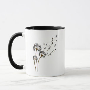 Schnauzer Flower Fly Dandelion Schnauzer Rolig hun Mugg