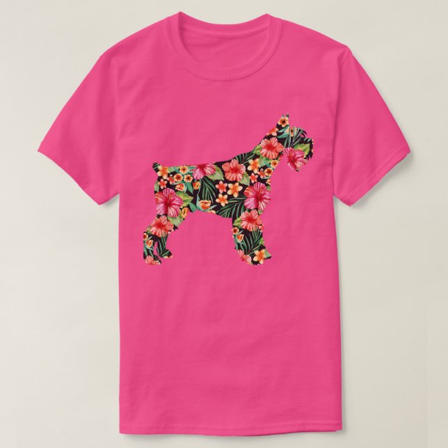 Schnauzer Flower för manar Women Boys Girls Kids H T Shirt (Design framsida)