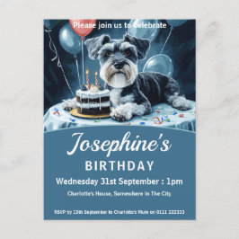 Schnauzer Födelsedagsfest Inbjudan Vykort