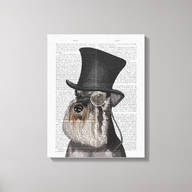 Schnauzer, Formal Hound and Hat Canvastryck (Framsida)