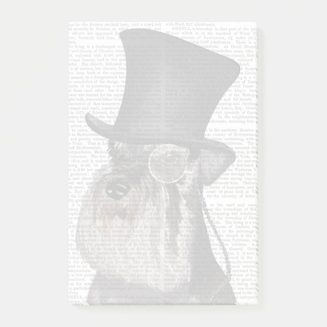 Schnauzer, Formal Hound and Hat Post-it Block (Framsida)